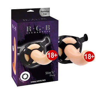 Страпон-насадка для стимуляції точки G Chisa R.G.B Sex Harntss Slim G на ременях