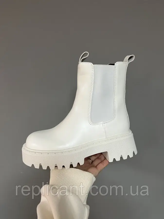 Жіночі черевики LEATHER TRACTOR WHITE, фото 1