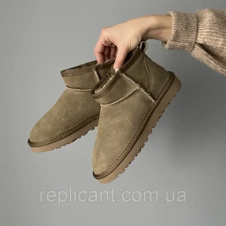 Черевики UGG Ultra Mini Brown уги зимові, фото 1