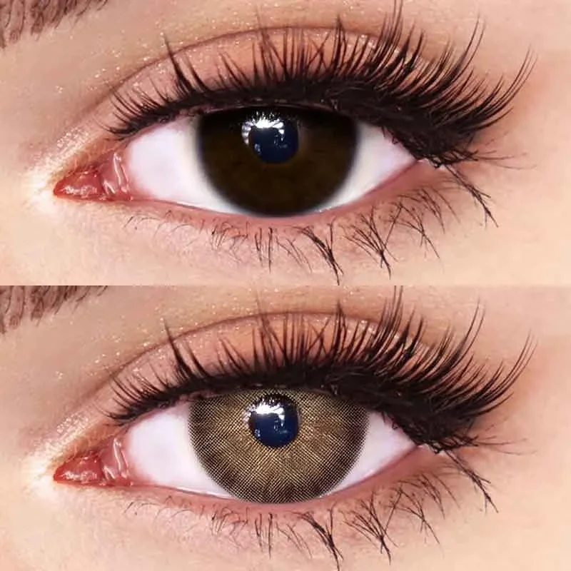 Карие (ореховые) цветные контактные ЛИНЗЫ для глаз, отличное перекрытие своего цвета + КОНТЕЙНЕР для хранения. - фото 3 - id-p2048110630