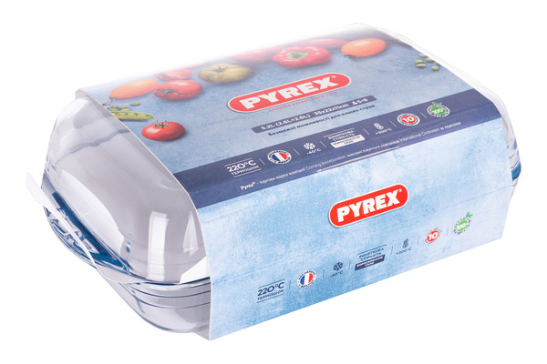Каструля с/к PYREX кастрюля склян. прямокут. 5.2л (2.6л+2.6л) упак (555A000)