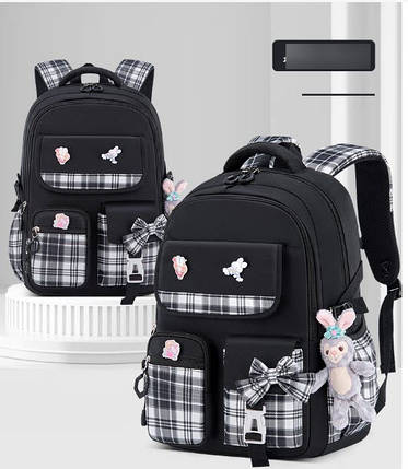 Шкільний великий портфель з брелком Зайчика, фото 1