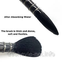 Пензель з волосся білки кругла, для роботи з аквареллю Art Brush, № 1, коротка ручка, кисть Art Brush, фото 5