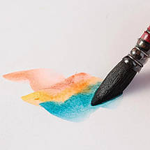 Пензель з волосся білки кругла, для роботи з аквареллю Art Brush, № 1, коротка ручка, кисть Art Brush, фото 3