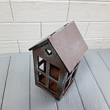 Декоративний дерев'яний будиночок — світильник (ліхтарик). 22 на 12.5 см, фото 3