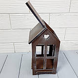 Декоративний дерев'яний будиночок — світильник (ліхтарик). 22 на 12.5 см, фото 4