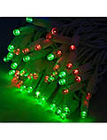Світлодіодна гірлянда нитка вулична Led (2089) на 80 Bicolor світлодіодів електрична 1 режим 8 м на зеленому дроті Мультиколір, фото 4