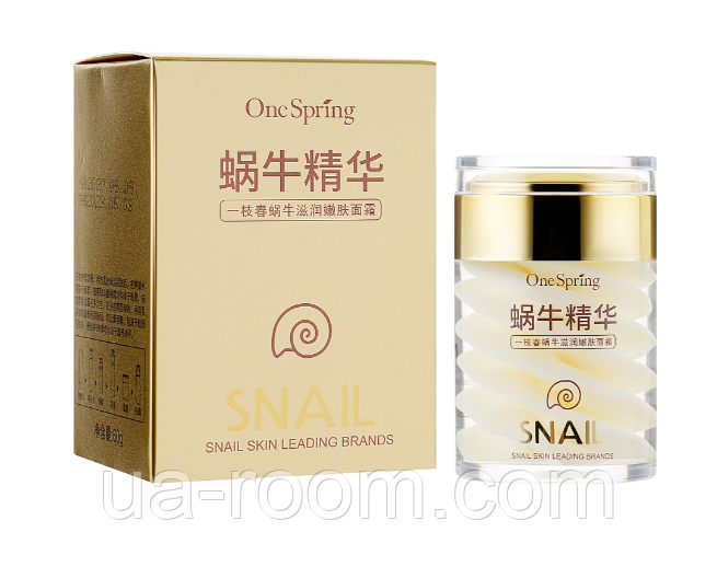 Омолаживающий крем для лица с муцином улитки One Spring Snail Cream, 60 г.