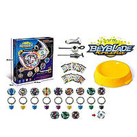 Игра запускалка "Beyblade/ Бейбле 3322-3 ) метал., запускалки 3шт, запускн.механизм 2шт, ручка для запуск