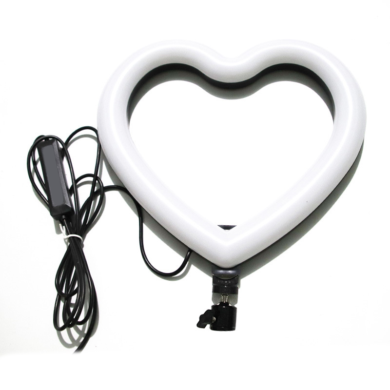 Кільцева лампа світлодіодна у формі серця M-Heart Light Led 26см для селфи з власником телефону, USB SLV - фото 2 - id-p2049094948