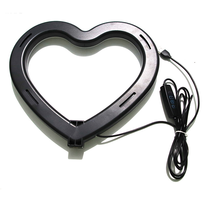 Кільцева лампа світлодіодна у формі серця M-Heart Light Led 26см для селфи з власником телефону, USB SLV - фото 5 - id-p2049094948