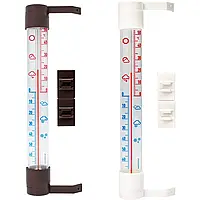 Вуличний термометр із прозорою шкалою (від -60°С до +50°С) 23см. Bioterm 020510 білий