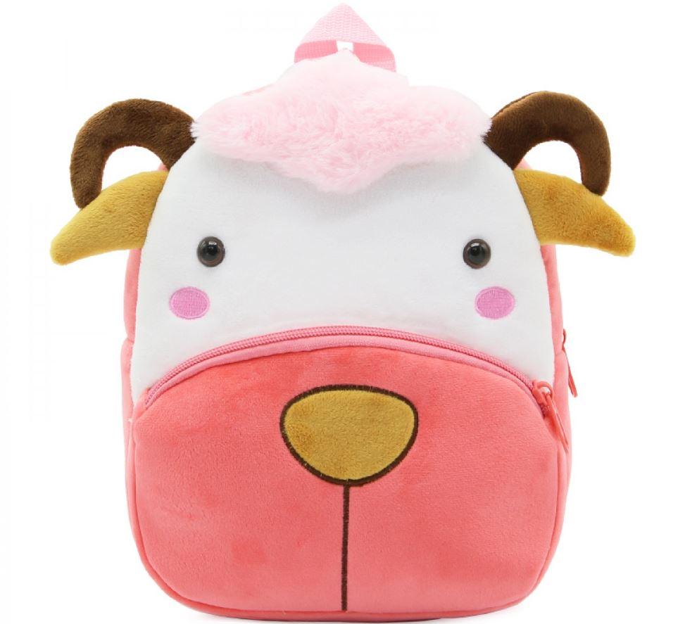 Дитячий міні рюкзачок для малюків Баранчик маленький для садочка м'який велюр дошкільний помаранчевий жовтий