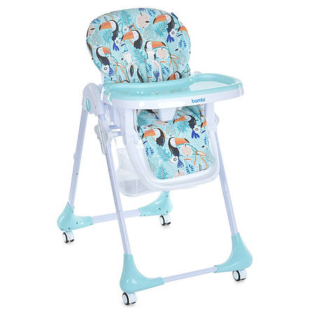 Стільчик для годування Bambi M 3233 Toucan Mint (регулювання висоти, нахилу спинки, підніжки, столика), фото 1