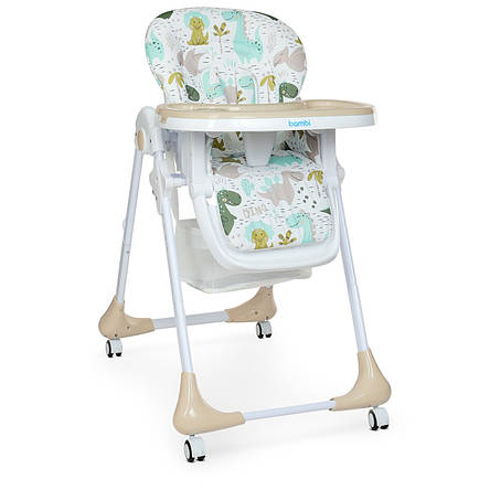 Стільчик для годування Bambi M 3233 Dino Beige (регулювання висоти, нахилу спинки, підніжки, столика), фото 1