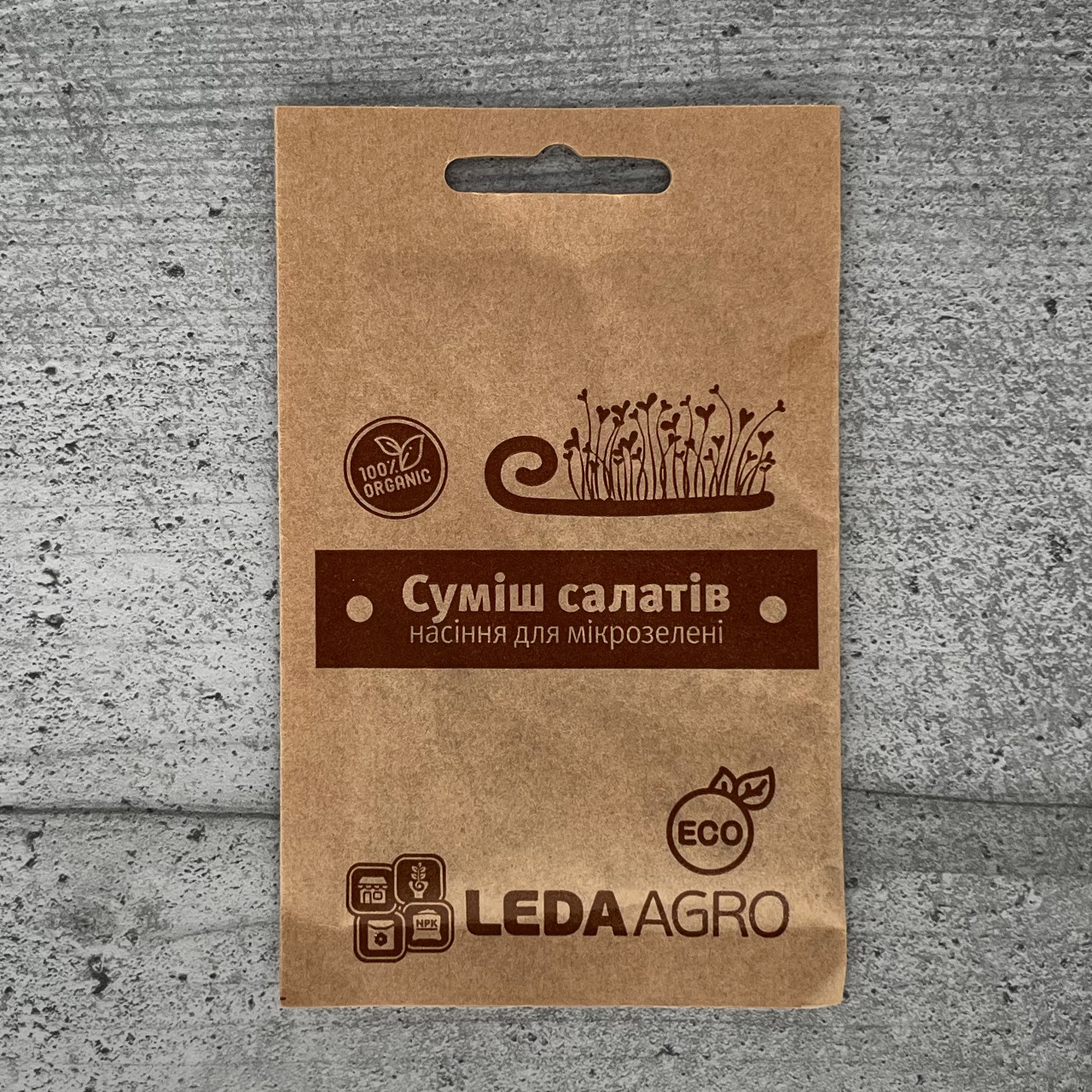 Мікрозелень Суміш салатів 5 г насіння Leda Agro