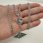 Срібний оберіг Янгол-Охоронець та ланцюжок комплект 925 проби, фото 2