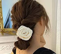 Гумка бант для волосся Троянда колір Ivory (айвері)