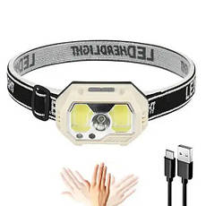 Ліхтар налобний SH-S31-XPE+COB(white+red), Motion Sensor, ЗУ Type-C, фото 5