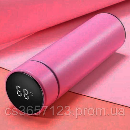 Розумний термокухоль із датчиком температури - Рожевий / Термос із нержавіючої сталі