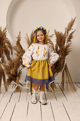 Спідничка для дівчинки Колорит жовто-синя з фатином