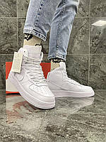 Чоловічі стильні шкіряні кросівки Nike Air Force High White