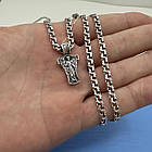 Срібний оберіг Янгол-Охоронець із молитвою та ланцюжок комплект 925 проби, фото 2