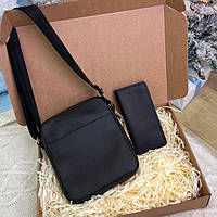 Подарунковий набір Luxury Box 5 зі шкіри: чоловіча сумка + гаманець-клатч