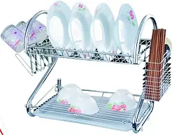 Сушарка для посуду двоярусна з неіржавіючої сталі "Стандарт" Empire EM9785 41 х 25 х 38 см (шт)