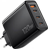 Зарядное устройство Essager Extreme 120W GaN Phone Charger 3 Type C + USB A EU Black (ECT3CA-JZB01-Z)