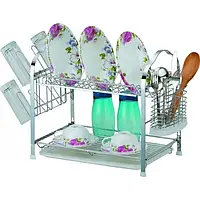 Сушарка для посуду двоярусна з неіржавіючої сталі "Уно" Empire EM9786 44 х 25 х 36 см (шт)