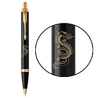 Ручка шариковая Parker IM ZODIAC Black GT BP Деревянный Дракон 22032_Z302y MK official