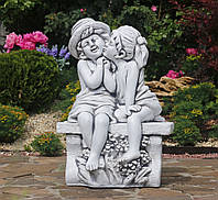 Садова фігура Пара, що цілується на лавочці 63х43х27 см Гранд Презент ССП12211 Сірий
