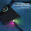 Кабель зарядний Essager USB-A to Type-C Colorful LED 3 A 1 м Black (EXCT-XCD01), фото 6