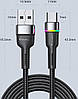Кабель зарядний Essager USB-A to Type-C Colorful LED 3 A 1 м Black (EXCT-XCD01), фото 10