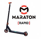 Самокат для трюків Maraton Rapid Чорно-помаранчевий + Пеги 2шт (2021), фото 4