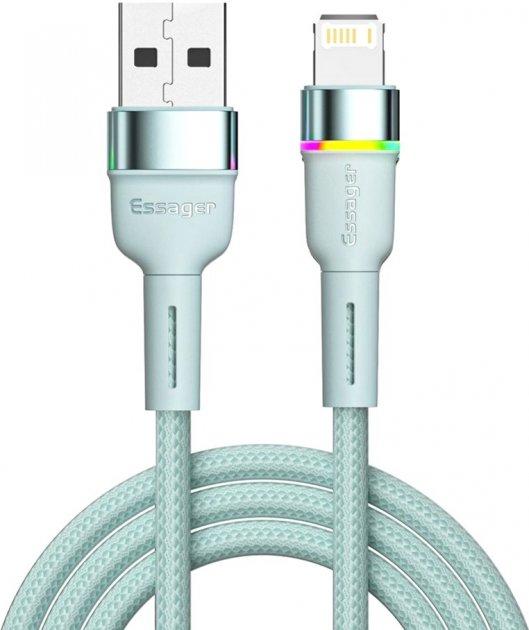 Кабель зарядний Essager USB — Lightning Colorful LED 2.4 A USB Cable Fast Charging 1 м Blue (EXCL-XCD03)