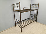 Двоярусне ліжко Tenero Viola 90х200 см металеве коричневий колір, фото 2