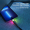 Кабель зарядный Essager USB - Lightning Colorful LED 2.4A USB Cable Fast Charging 2 м Purple (EXCL-XCDA05), фото 5