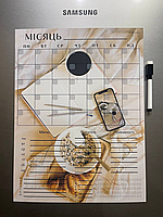 Магнитный календарь / планировщик/ планер А3 на холодильник с маркером Овсянка