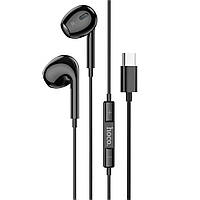 Наушники проводные Hoco M101 Max Crystal grace Type-C wire-controled digital earphones with microphone Black