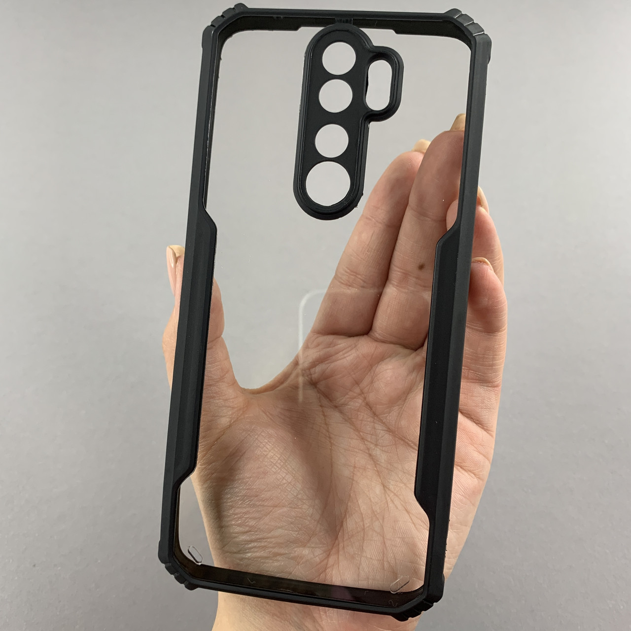 Чохол для Xiaomi Redmi Note 8 Pro прозорий чохол із захистом камери на сяомі редмі нот 8 про чорний r0y