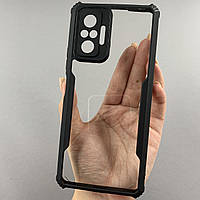 Чохол для Xiaomi Redmi Note 10 Pro прозорий чохол із захистом камери на сяомі редмі нот 10 про чорний r0y
