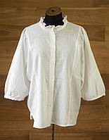 Біла льняна блузка в вінтажному стилі жіноча H&M, розмір M