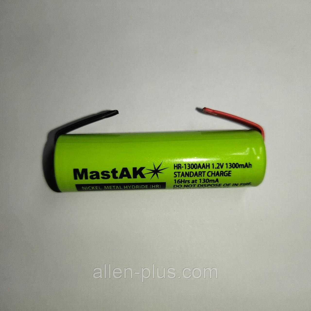 Акумулятор технічний MastAK AA/HR6 1,2V Ni-MH 1300 mAh (з пелюстками під паяння)
