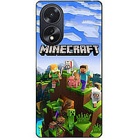 Силіконовий чохол бампер для Oppo A18 з малюнком Minecraft Майнкрафт