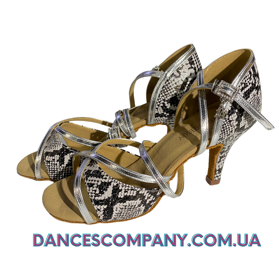 Туфлі танцювальні жіночі латіна, сальса, бабчаста, висота каблука 8,5
