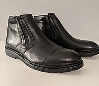 Мужские кожаные ботинки демисезонные черные Goover размер 44