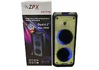 Акустична система ZPX ZX-7776 200 Вт + USB/BT/FM/TWS/AUX-вхід з передньою підсвіткою RGB і 1 мікрофоном Чорна