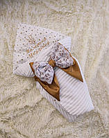 Плюшевий конверт-одеяло на виписку "Минки", конверт на виписку со сьемним синтепоном